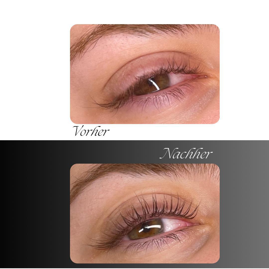 Vorher-Nachher Vergleich Wimpernlifting - Ästhetic by Semra